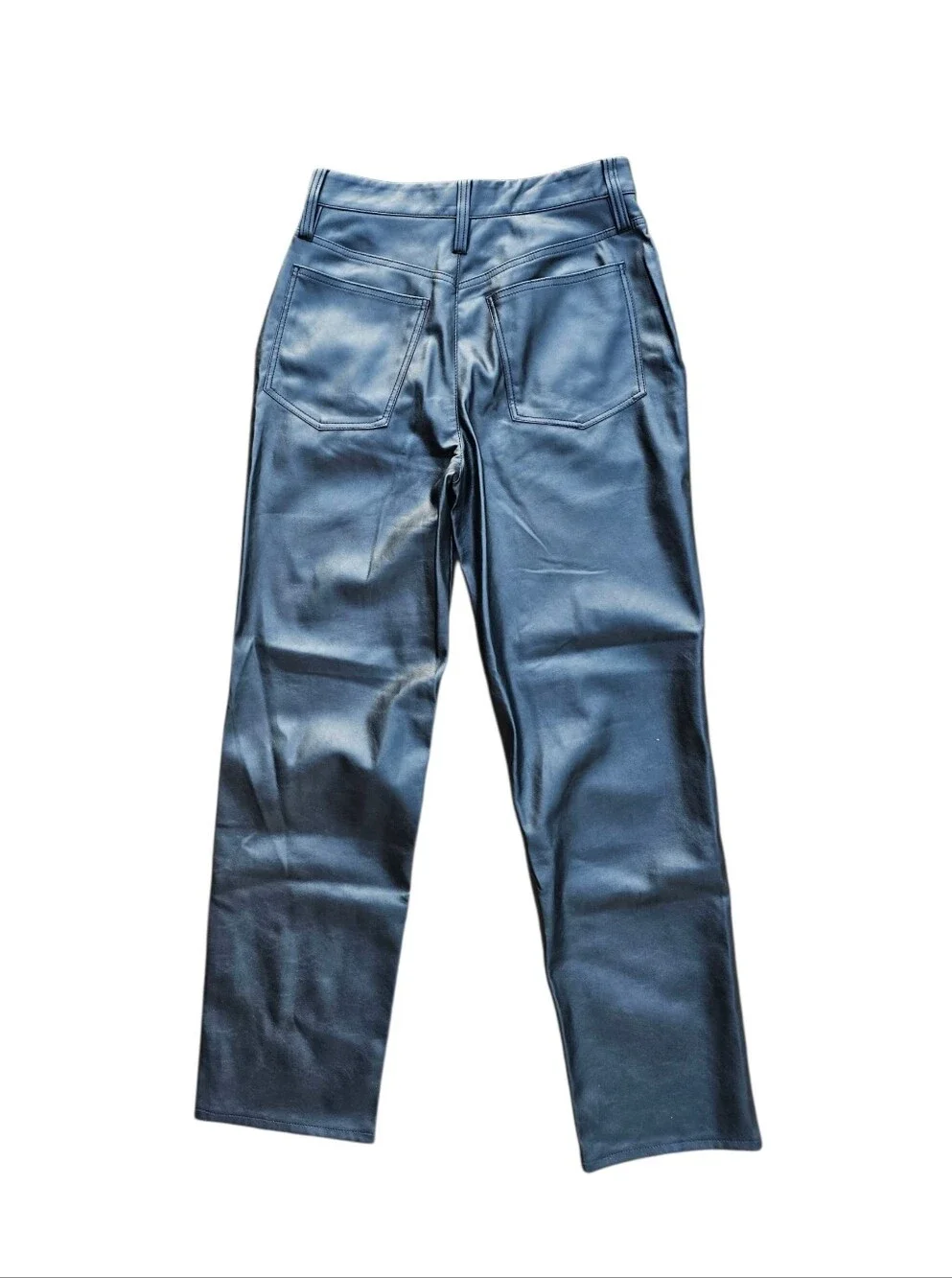 Madewell The Perfect Vintage Straight Jean Faux Leather Pants - Picture 7 of 8